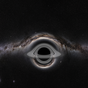 Eine Akkretionsscheibe rotiert um ein Schwarzes Loch. Darstellung: Universität Stuttgart/VISUS